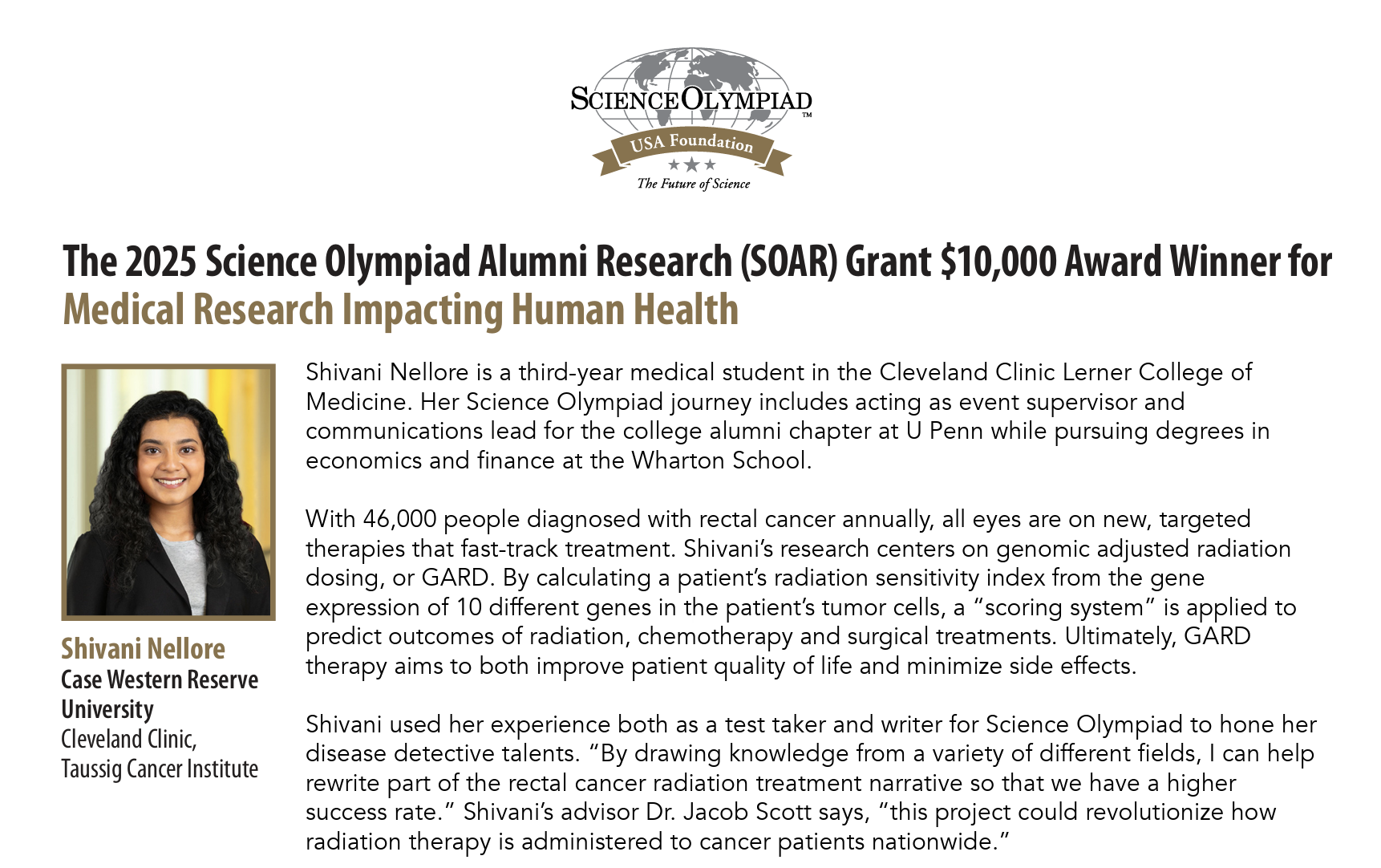 2025 SOAR Grant Winner from Ohio