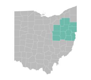 Eastern Ohio region highlighted on a map.